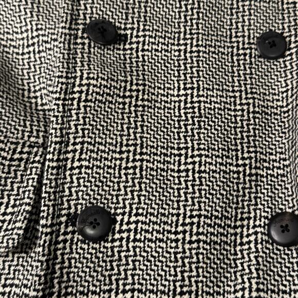 Faconnable Mens Overcoat 40US/50 Italy Black Herringbone 100% Wool Made in Italy - Picture 5 of 10